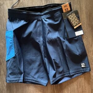 Vans Men's Navy and Light Blue Athletic Shorts